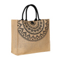 Factory Wholesale Waterproof PE Coating Custom Recycled Jute Personalized Burlap Tote Bag for Shopping Grocery Beach Customize Silk-Screen Logo on Stock